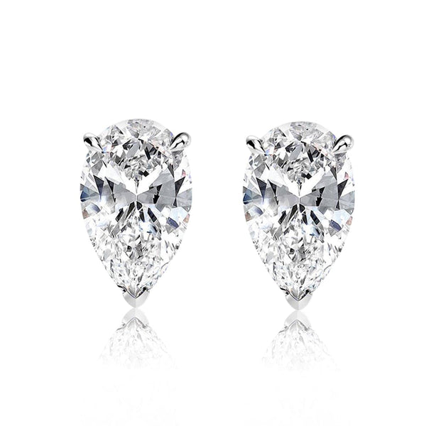 Louily Sterling Silver Classic Pear Cut Earring