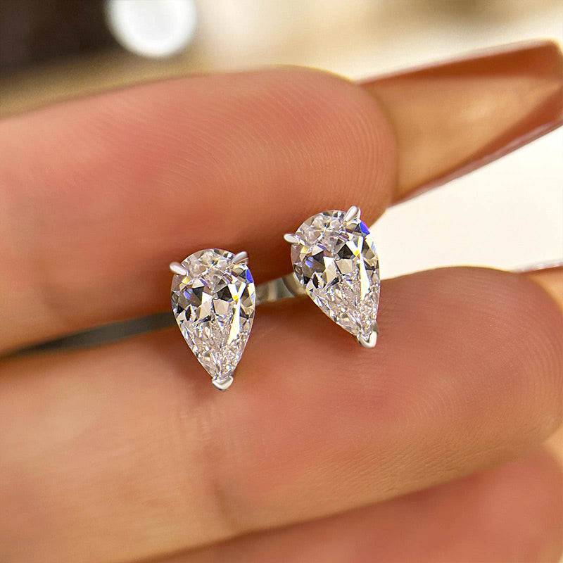 Louily Sterling Silver Classic Pear Cut Earring - louilyjewelry