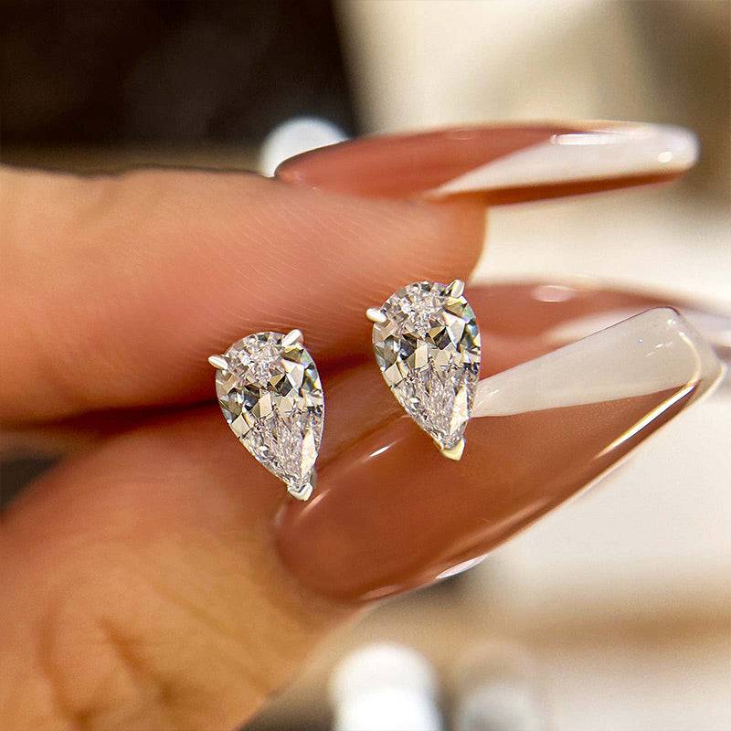 Louily Sterling Silver Classic Pear Cut Earring - louilyjewelry