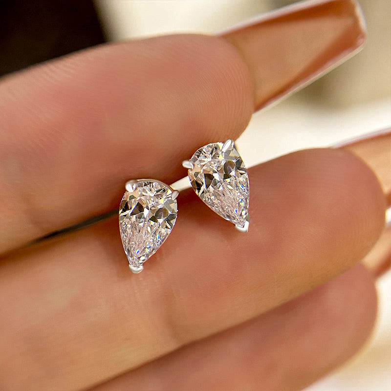 Louily Sterling Silver Classic Pear Cut Earring - louilyjewelry