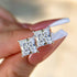 Louily Sterling Silver Classic Square Princess Cut Stud Earrings - louilyjewelry
