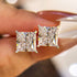 Louily Sterling Silver Classic Square Princess Cut Stud Earrings - louilyjewelry