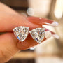 Louily Sterling Silver Elegant Trillion Cut Stud Earrings - louilyjewelry
