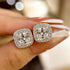Louily Stunning Halo Cushion Cut Women's Earrings In Sterling Silver - louilyjewelry