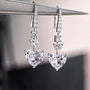 Louily Stunning Heart Cut Women's Stud Earrings In Sterling Silver - louilyjewelry