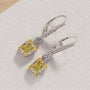Louily Stunning Radiant Cut Yellow Sapphire Women's Earrings In Sterling Silver - louilyjewelry