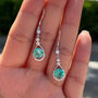 Louily Stunning Round Cut Paraiba Tourmaline Drop Earrings In Sterling Silver - louilyjewelry