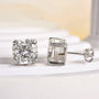 Louily Stunning Sterling Silver Cushion Cut Stud Earrings for Women - louilyjewelry