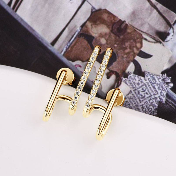 Louily Stylish Geometric Moissanite Stud Earrings