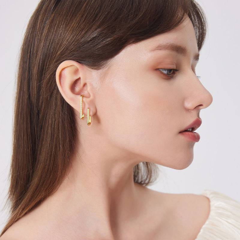 Louily Moissanite Stylish Geometric Stud Earrings - louilyjewelry