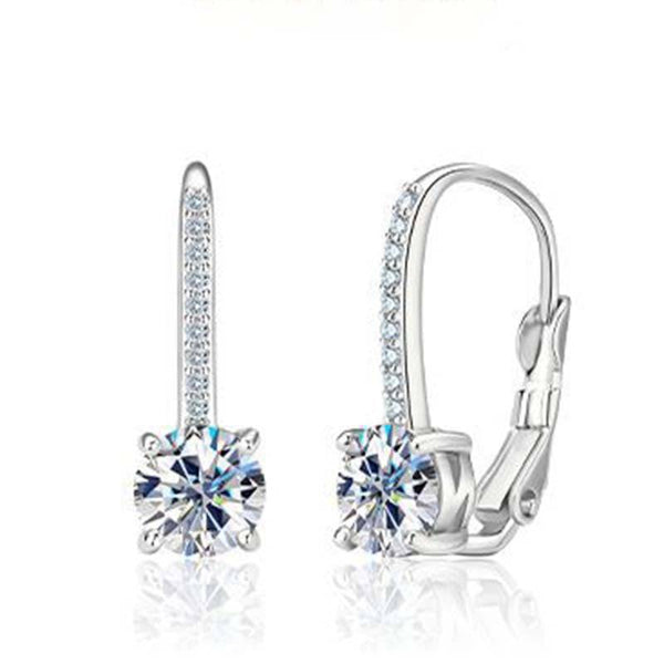 Louily Timeless Round Cut Moissanite Stud Earrings