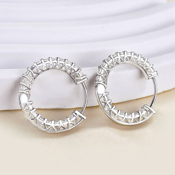 Louily White Gold Classic Hoop Earrings In Sterling Silver