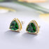 Louily Elegant Yellow Gold Trillion Cut Emerald Green Earrings In Sterling Silver - louilyjewelry