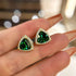 Louily Elegant Yellow Gold Trillion Cut Emerald Green Earrings In Sterling Silver - louilyjewelry