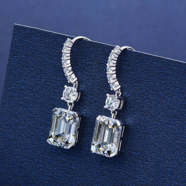 Louily Classic Emerald Cut 3PC Jewelry Set For Women In Sterling Silver