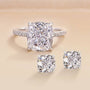 Louily Noble Crushed Ice Cushion Cut 2PC Jewelry Set - louilyjewelry