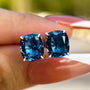 Louily Noble Montana Blue Cushion Cut 2PC Jewelry Set - louilyjewelry