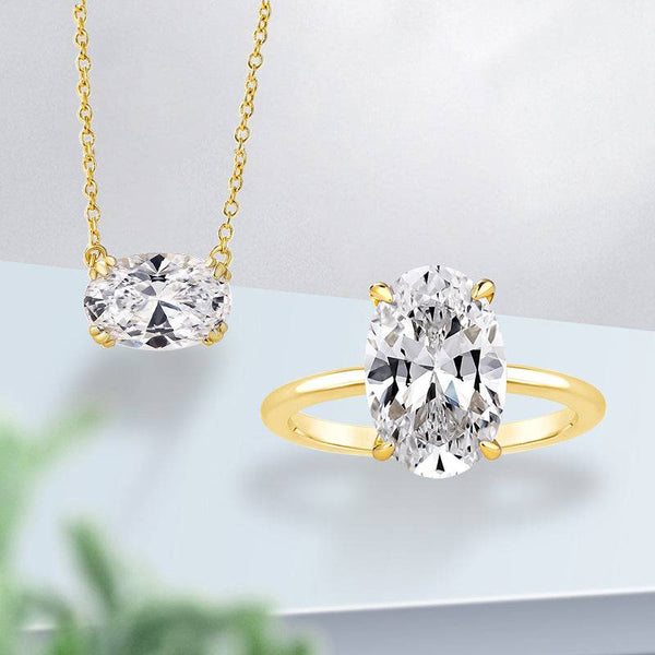Louily Sparkle Oval Cut 2PC Jewelry Set