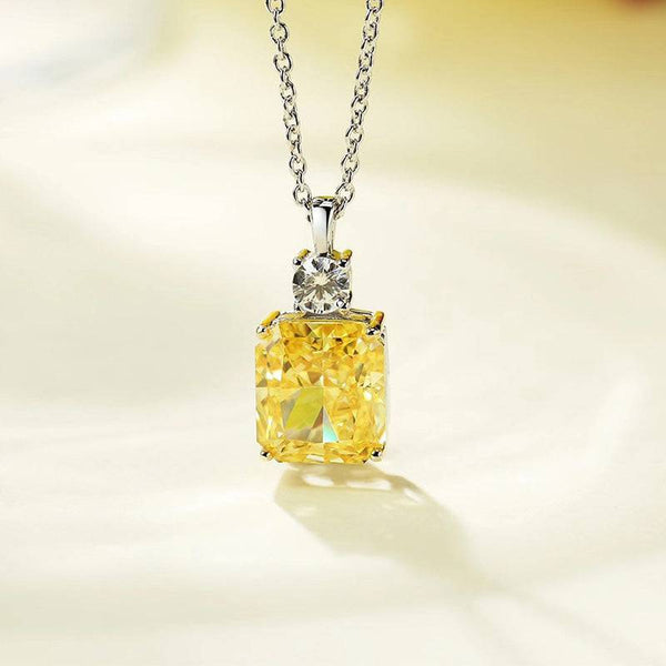 Louily Elegant Radiant Cut Yellow Sapphire 2PC Jewelry Set In Sterling Silver