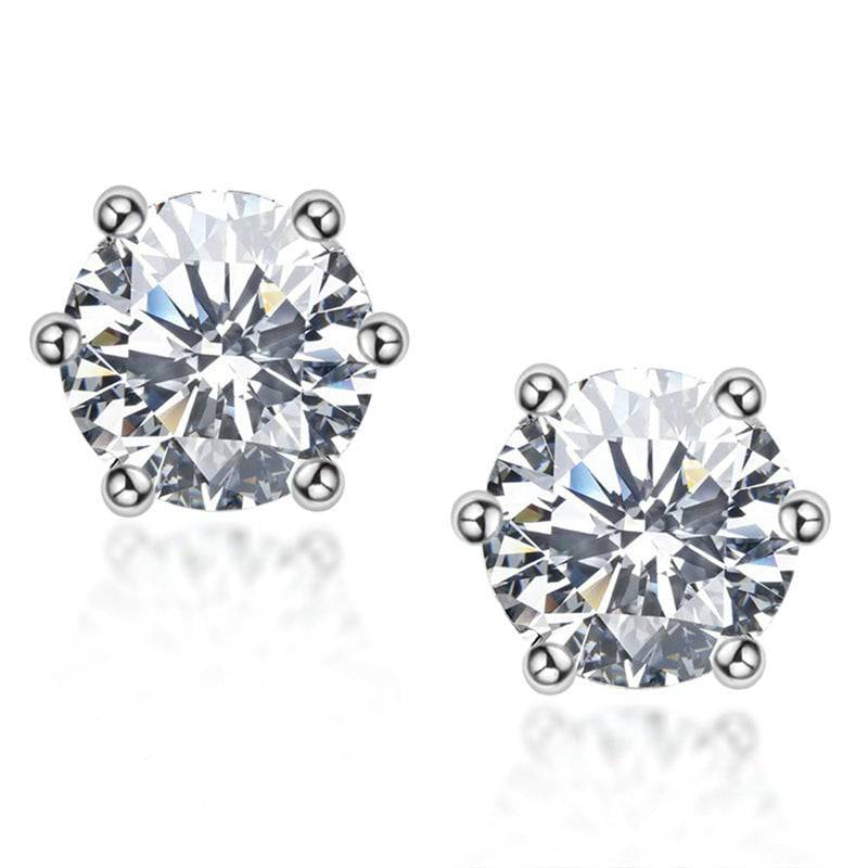 Louily Moissanite 6 Prong Round Cut 2PC Jewelry Set - louilyjewelry