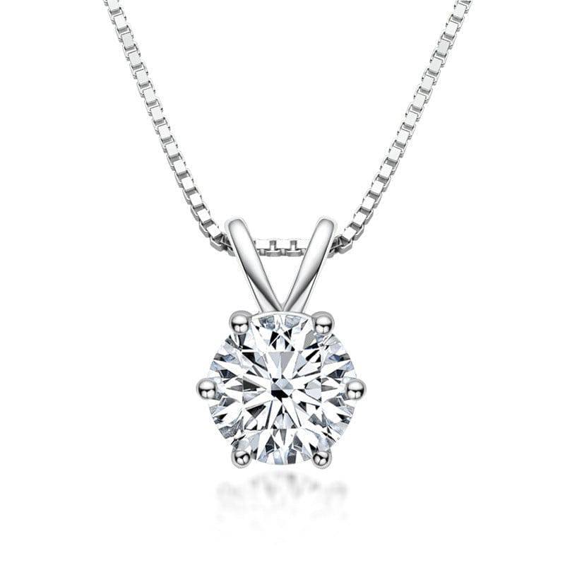 Louily Moissanite 6 Prong Round Cut 2PC Jewelry Set - louilyjewelry