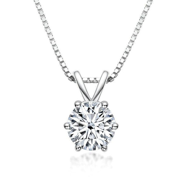 Louily Moissanite 6 Prong Round Cut 2PC Jewelry Set