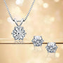 Louily Moissanite 6 Prong Round Cut 2PC Jewelry Set - louilyjewelry