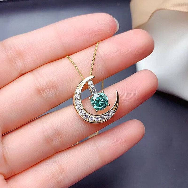 Louily Stunning Yellow Gold Halo Round Cut Paraiba Tourmaline 2PC Jewelry Set In Sterling Silver