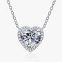 Louily Elegant Halo Heart Cut Necklace For Women In Sterling Silver - louilyjewelry