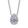 Louily Elegant Halo Pear Cut Necklace For Women In Sterling Silver - louilyjewelry