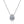 Louily Elegant Halo Pear Cut Necklace For Women In Sterling Silver