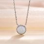 Louily Elegant Halo Round Cut Opal Stone Women's Pendant Necklace In Sterling Silver - louilyjewelry