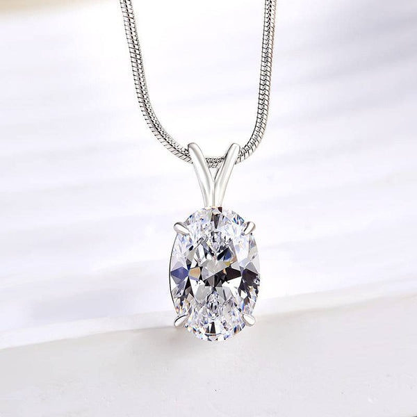 Louily Exclusive Oval Cut Pendant Necklace