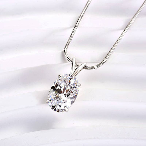 Louily Exclusive Oval Cut Pendant Necklace