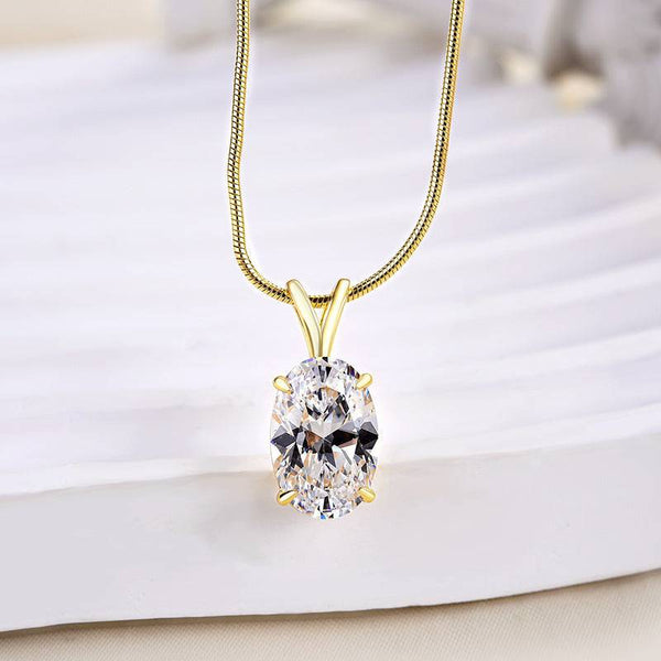 Louily Exclusive Oval Cut Pendant Necklace