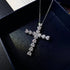 Louily Fashion Heart Cut Cross Design Pendant Necklace In Sterling Silver - louilyjewelry