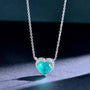 Louily Halo Heart Cut Aquamarine Blue Necklace For Women In Sterling Silver - louilyjewelry