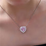 Louily Halo Heart Cut Pink Sapphire Necklace In Sterling Silver - louilyjewelry