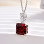 Louily Honorable Radiant Cut Ruby Stone Necklace In Sterling Silver - louilyjewelry