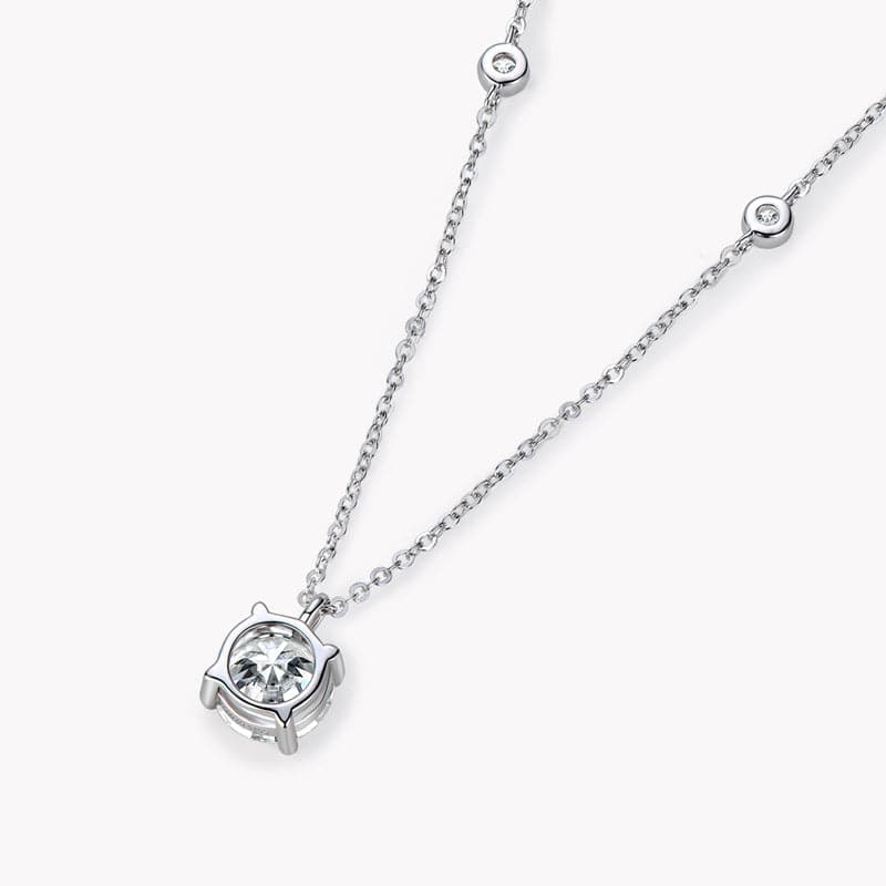 Louily Moissanite 2.0 Carat Round Cut Pendant Necklace - louilyjewelry