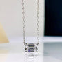 Louily Simple Emerald Cut Pendant Necklace In Sterling Silver - louilyjewelry