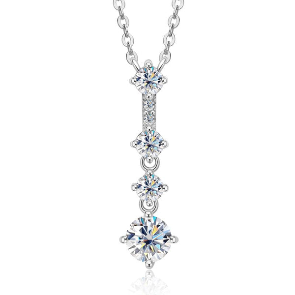 Louily Special Round Cut Moissanite Pendant Necklace