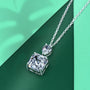 Louily Stunning Asscher Cut White Sapphire Necklace In Sterling Silver - louilyjewelry