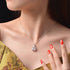 Louily Stunning Asscher Cut White Sapphire Necklace In Sterling Silver - louilyjewelry