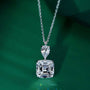 Louily Stunning Asscher Cut White Sapphire Necklace In Sterling Silver - louilyjewelry