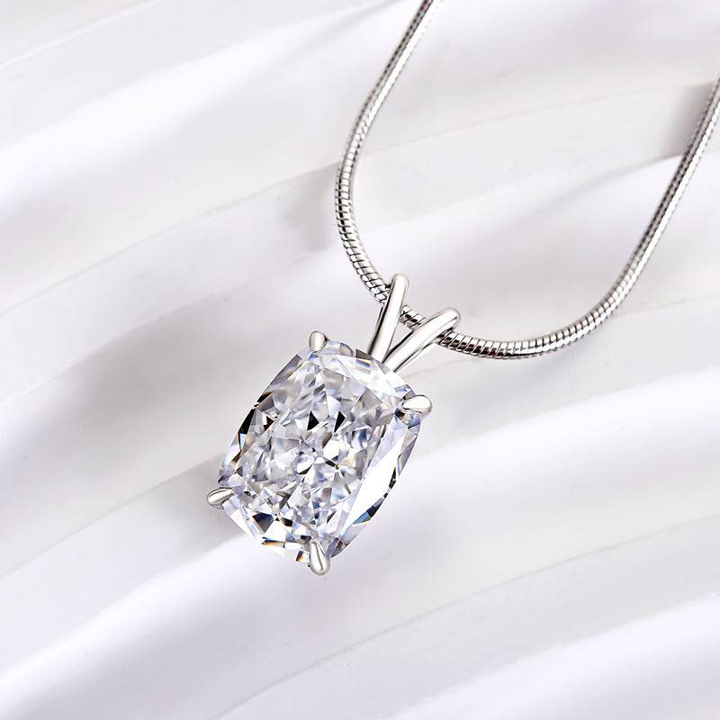Louily Timeless Crushed Ice Cushion Cut Pendant Necklace - louilyjewelry