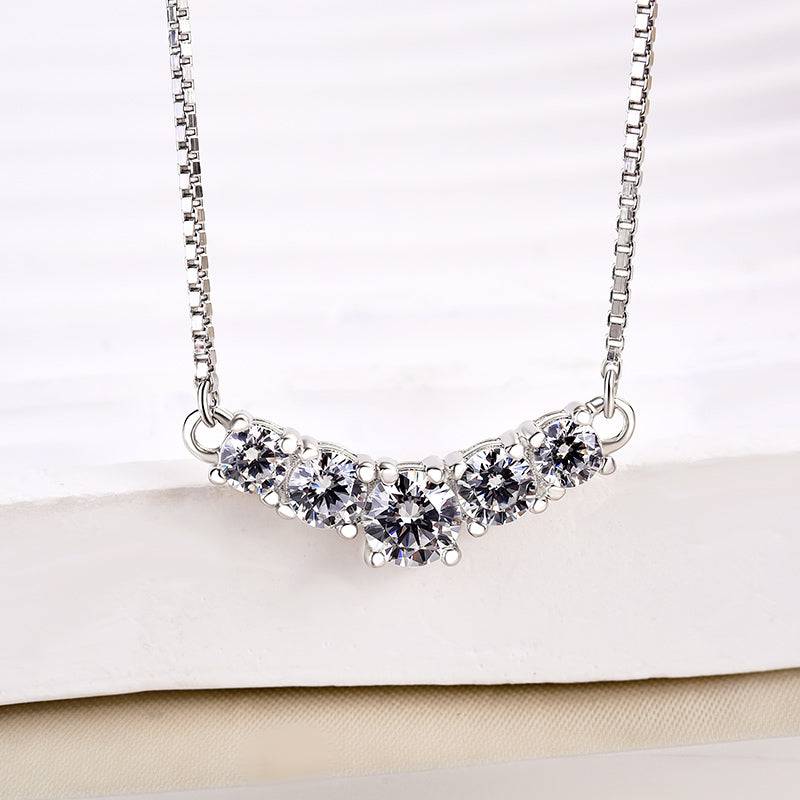 Louily Unique V-shaped Round Cut Necklace - louilyjewelry