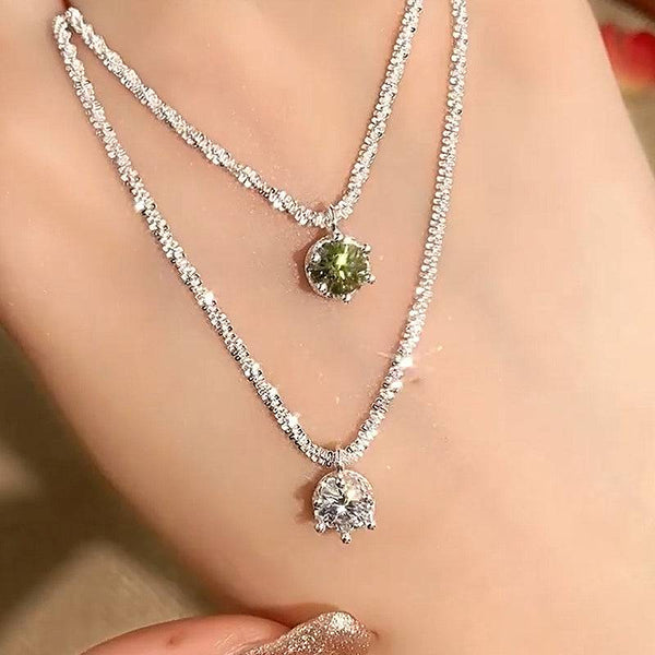 Louily Starry Sky Sparkling Round Cut Moissanite Pendant Necklace