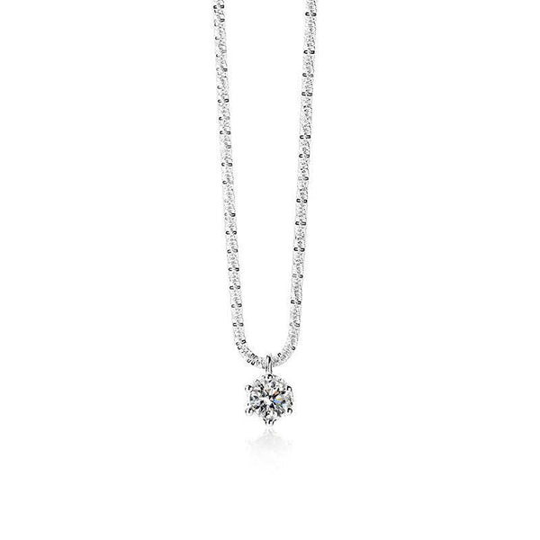 Louily Starry Sky Sparkling Round Cut Moissanite Pendant Necklace