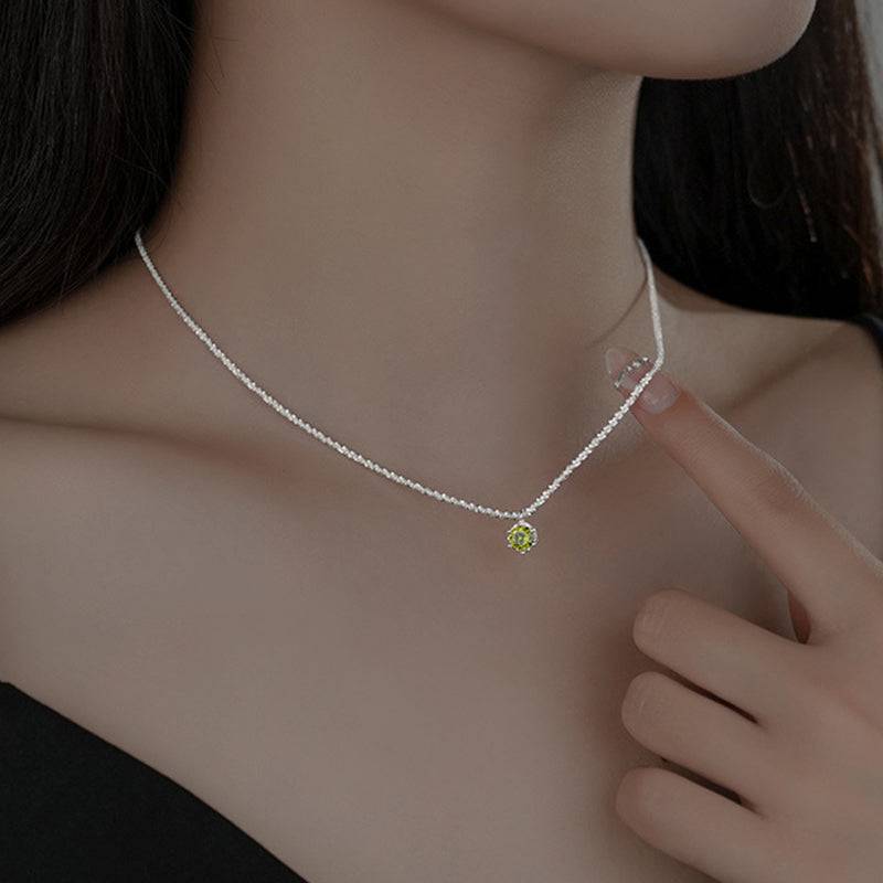 Louily Moissanite Starry Sky Sparkling Round Cut Pendant Necklace - louilyjewelry